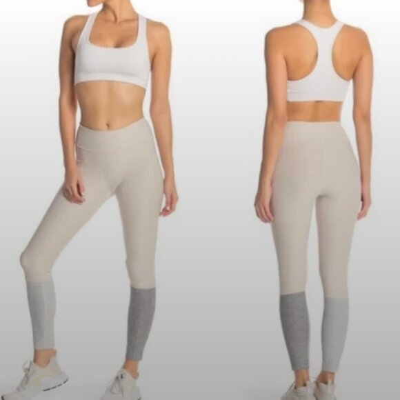 Outdoor Voices women's S 7/8 dipped oatmeal grey leggings EUC - Picture 1 of 9